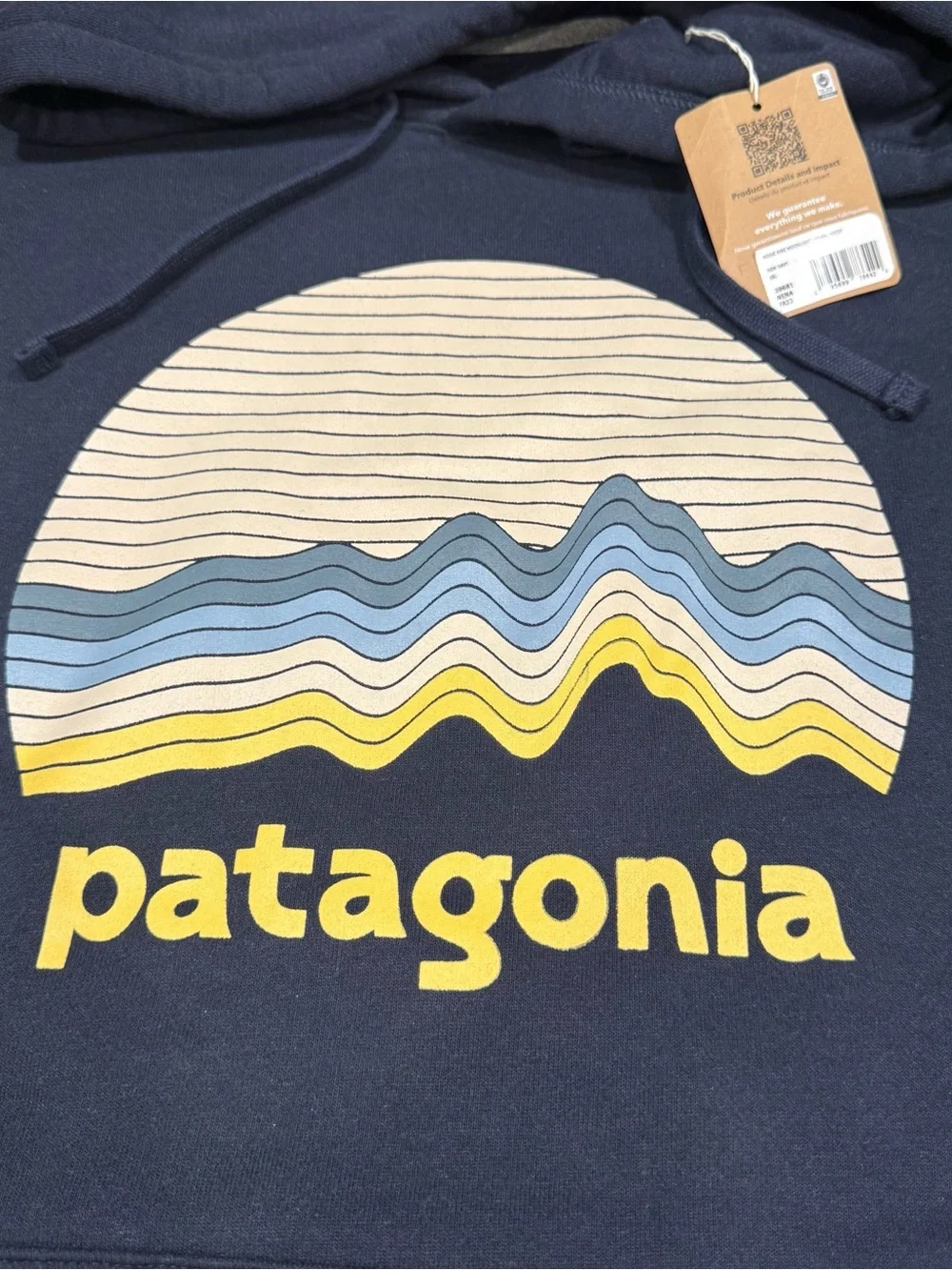 Patagonia Uprisal Navy Graphic Logo Hoodie Men’s XXL
